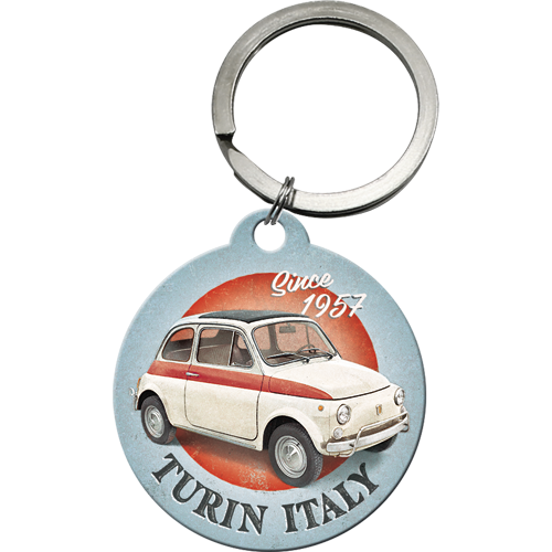 nostalgic-art-fiat-500-turin-italy-portachiavi-in-metallo-4-cm image 1