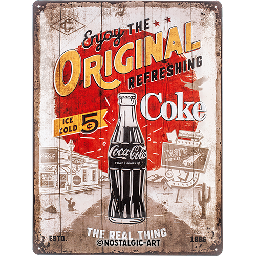 nostalgic-art-coca-cola-original-coke-highway-66-targa-in-metallo-30x40-cm-2 image 2