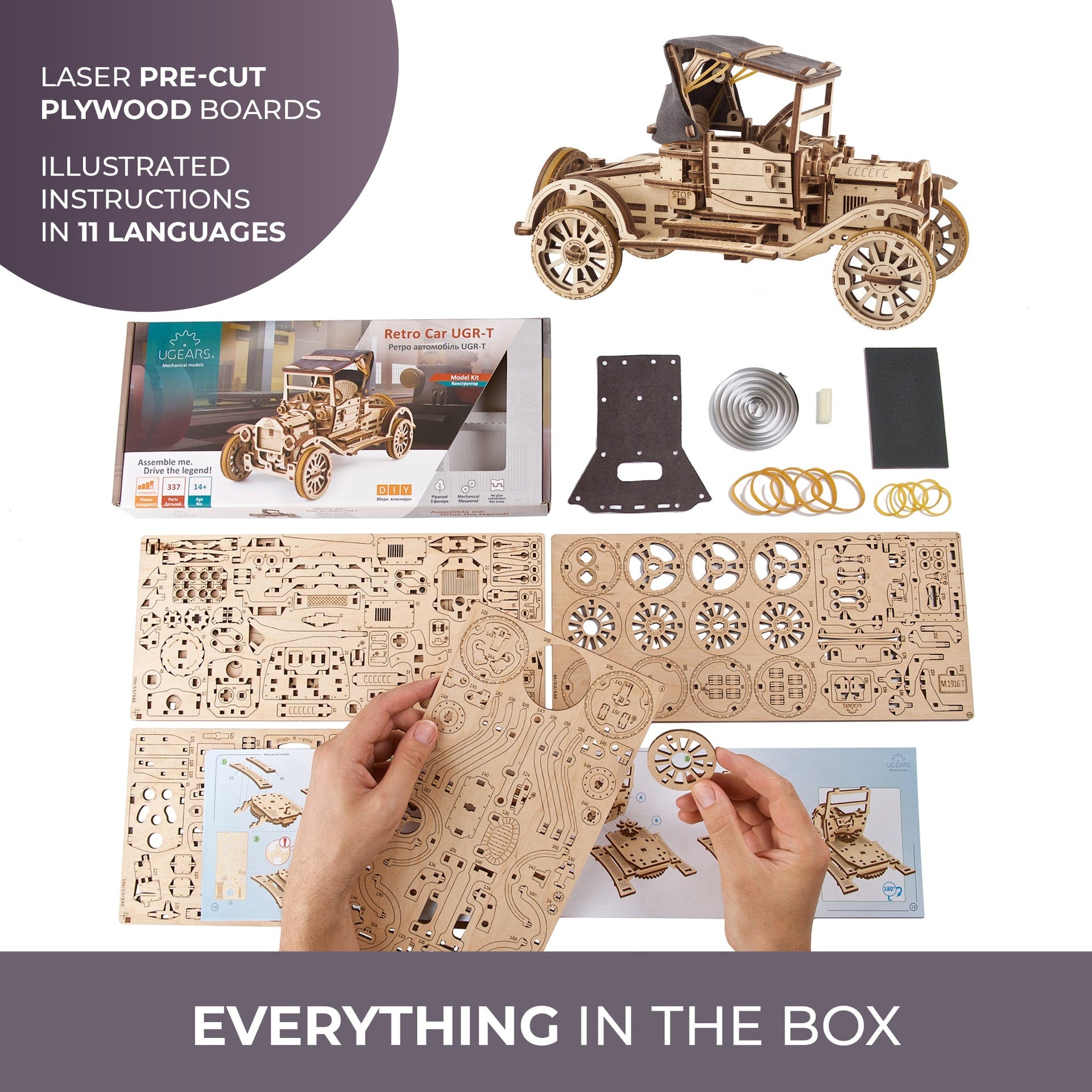 ugears-retro-car-ugr-t-modellino-meccanico-in-legno-da-costruire-con-motore-a-mo image 6
