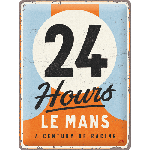 nostalgic-art-24h-le-mans-a-century-of-racing-targa-in-metallo-30x40-cm image 1