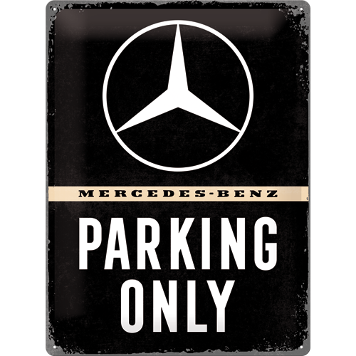 nostalgic-art-mercedes-benz-parking-only-targa-metallo-30x40-cm image 1