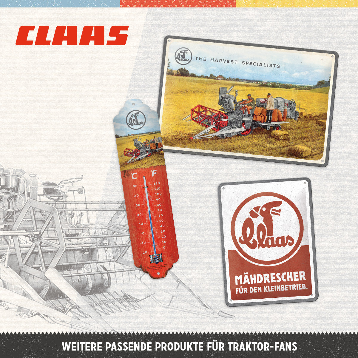 nostalgic-art-claas-the-harvest-specialists-termometro-in-lamiera-6-5x28-cm image 7