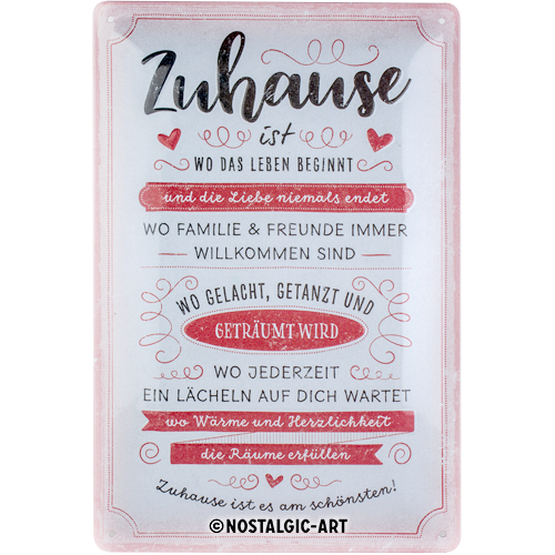 nostalgic-art-zuhause-ist-targa-in-metallo-20x30-cm image 1