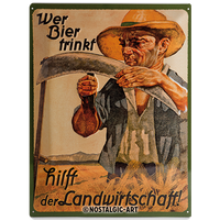 nostalgic-art-wer-bier-trinkt-hilft-der-landwirtschaft-targa-in-metallo-30x40-cm image 2