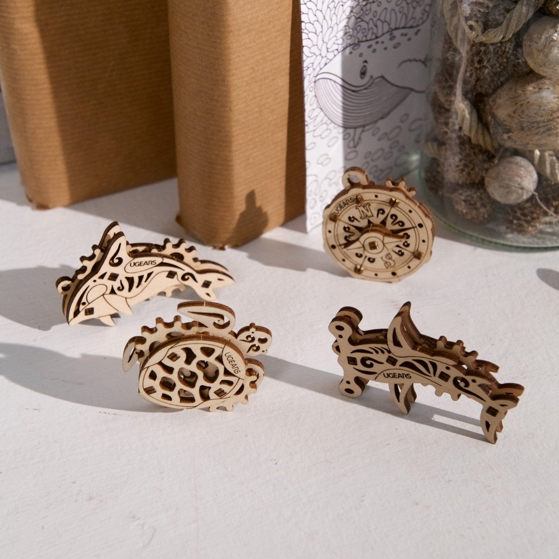 ugears-u-fidgets-oceano-atlantico-set-4-mini-modelli-3d-in-legno image 2