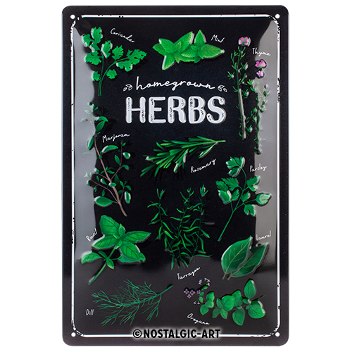 nostalgic-art-homegrown-herbs-special-edition-targa-in-metallo-20x30-cm image 1