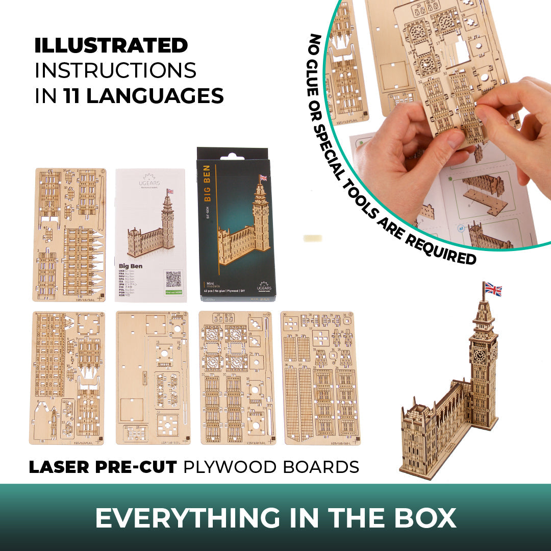 ugears-big-ben-modello-meccanico-in-legno-easy-gears-londra image 6