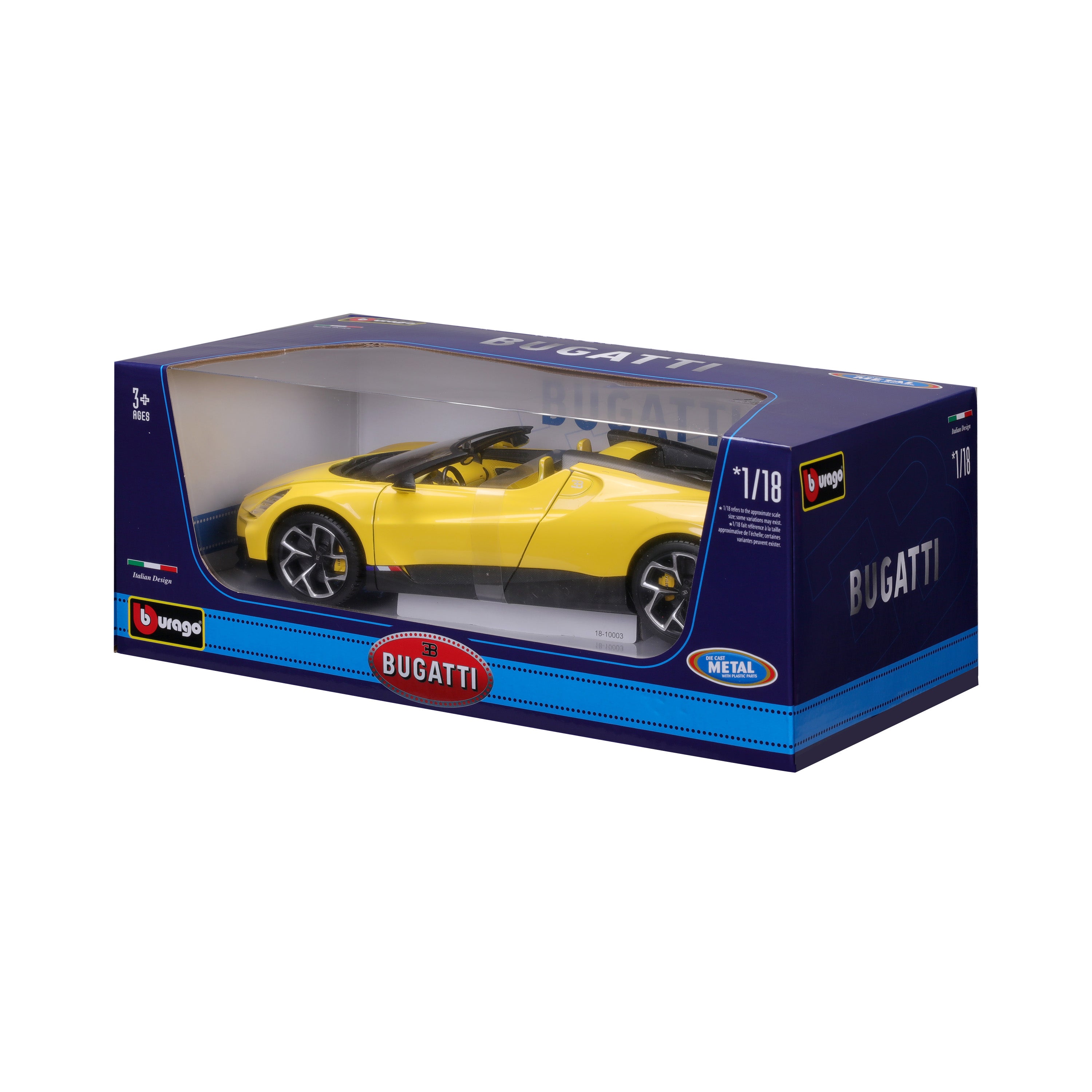 bburago-signature-series-bugatti-mistral-w16-auto-stradale-scala-1-18-gialla image 8