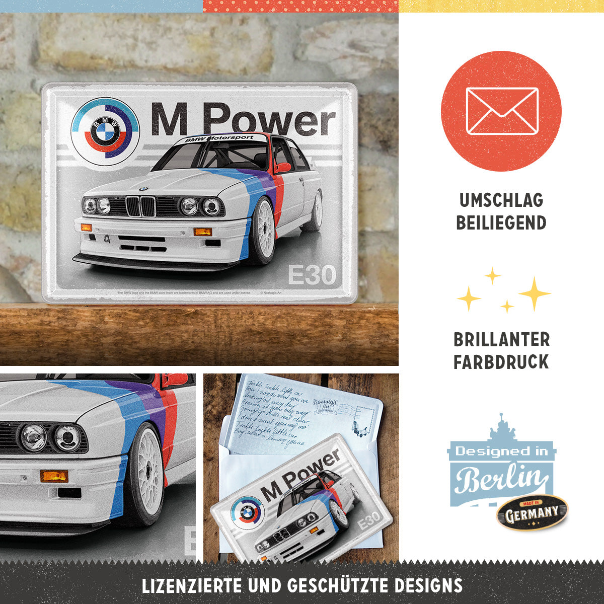 nostalgic-art-bmw-motorsport-m-power-e30-metal-card-10x14-cm-2 image 3