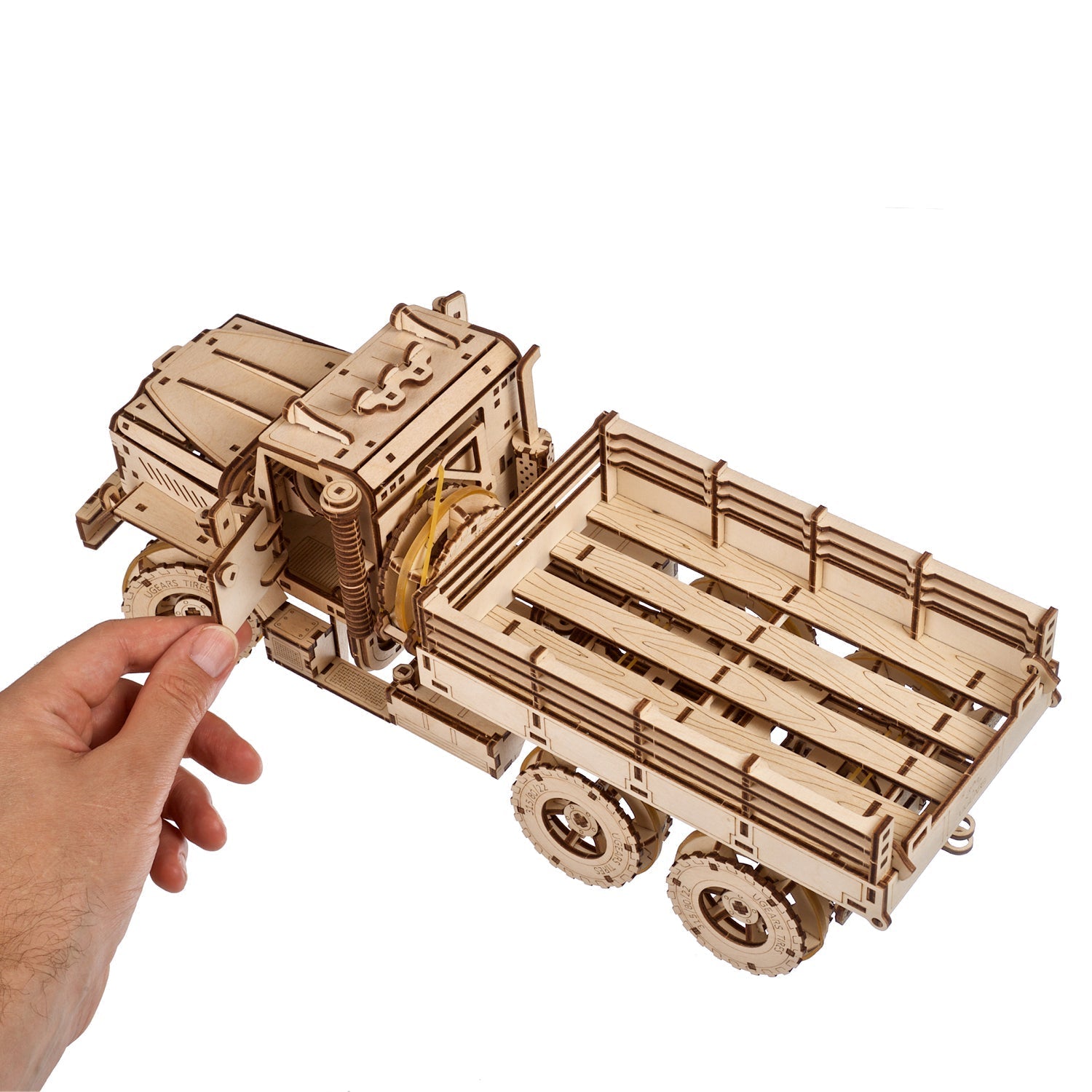 ugears-cargo-truck-camion-in-legno-3d-a-molla-da-assemblare-advanced-gears image 4