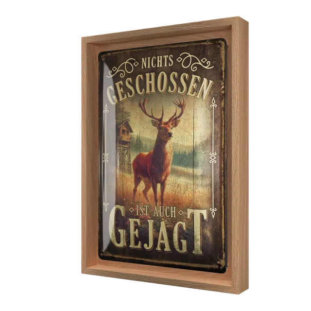 nostalgic-art-nichts-geschossen-ist-auch-gejagt-targa-con-cornice-n-frame-m image 1