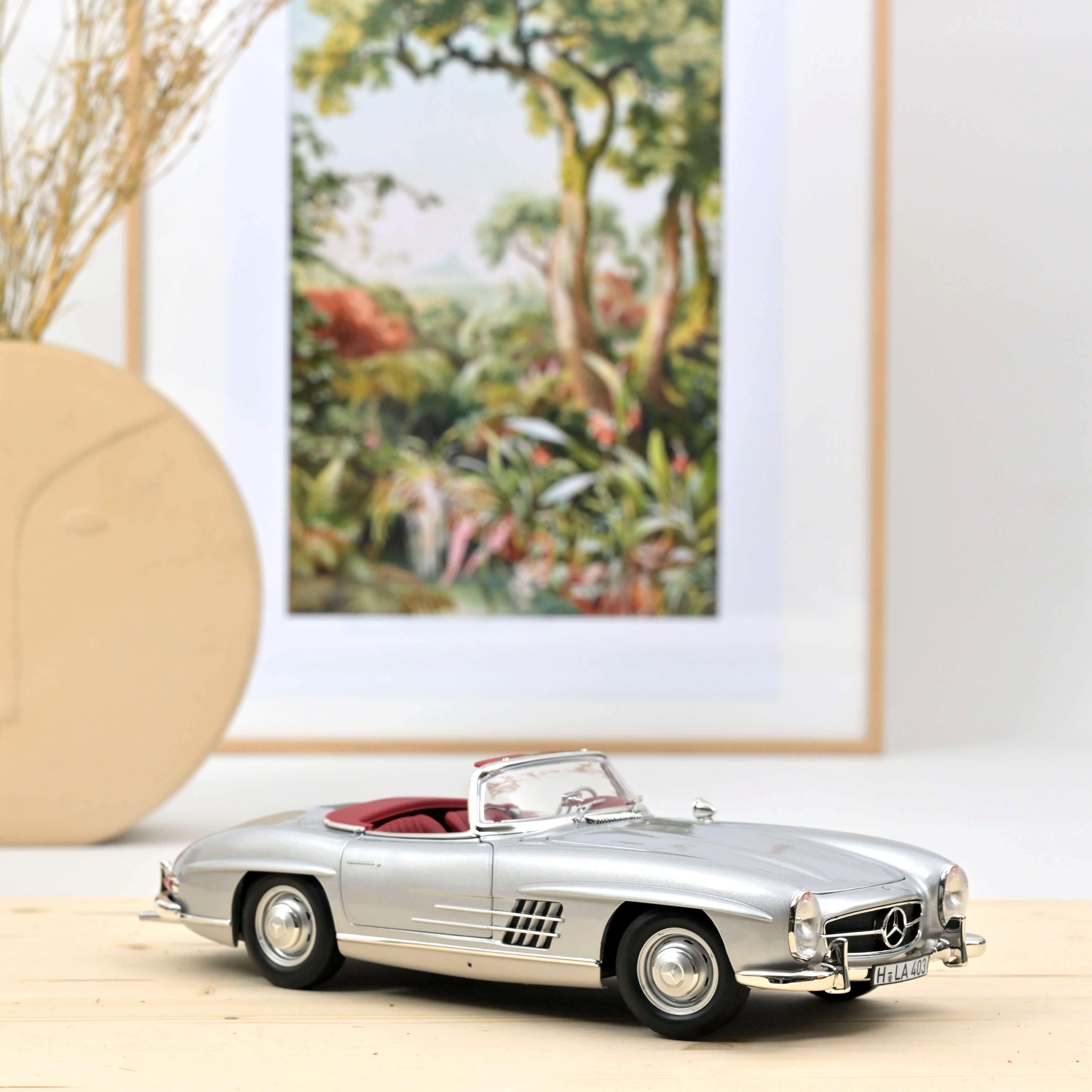 norev-mercedes-benz-300-sl-roadster-1957-argento-1-18 image 2