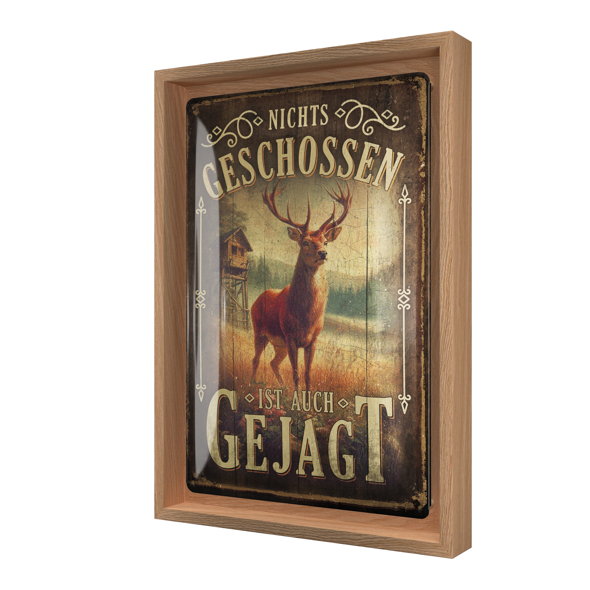 nostalgic-art-nichts-geschossen-ist-auch-gejagt-targa-con-cornice-n-frame-m image 1