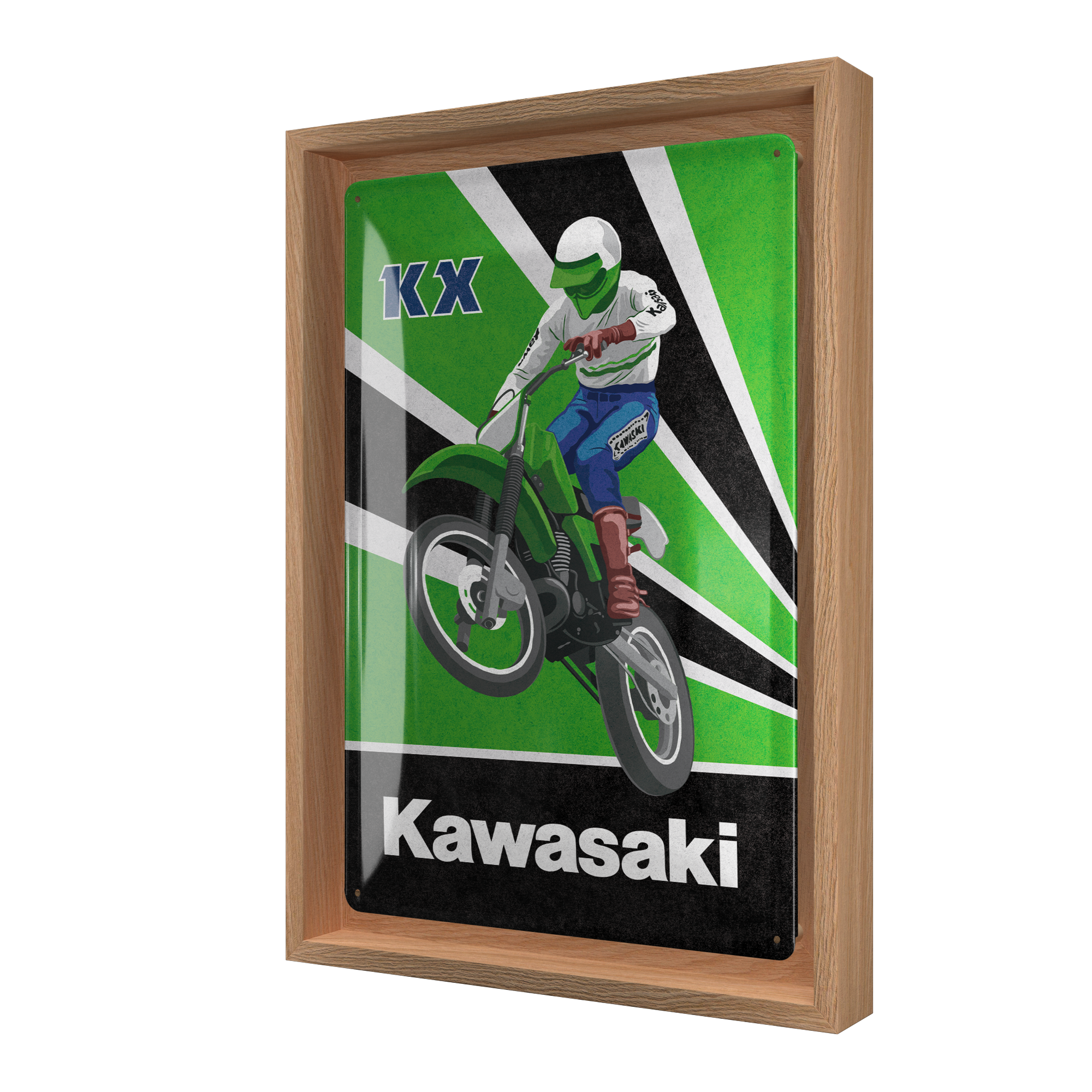 nostalgic-art-kawasaki-kx-motocross-targa-n-frame-m-edition-24x33-5-cm image 1