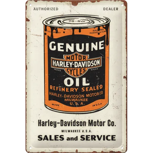 nostalgic-art-harley-davidson-genuine-oil-can-targa-in-metallo-20x30-cm-2 image 1