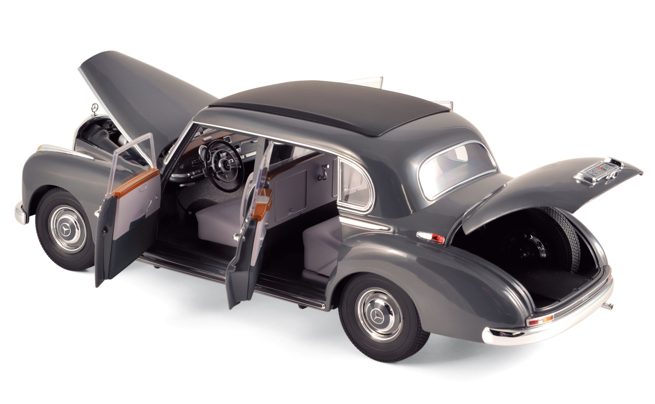 norev-mercedes-benz-300-1952-1-18-modellino-auto-grigio-scuro image 2