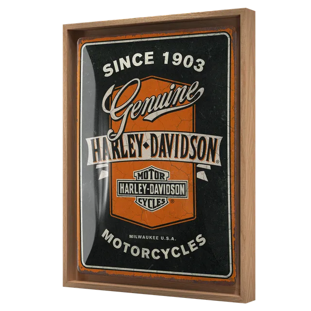 nostalgic-art-harley-davidson-genuine-motorcycles-ribbon-n-frame-l-edition-quadr image 1