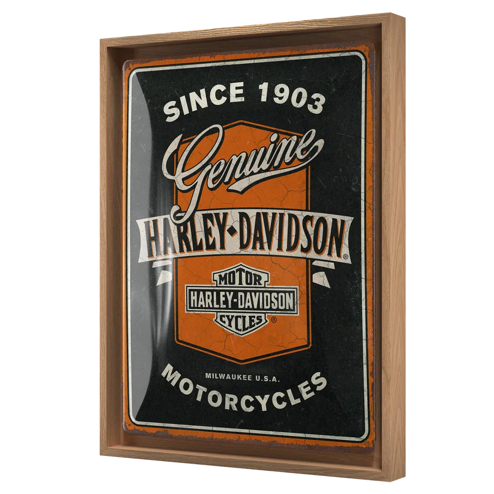 nostalgic-art-harley-davidson-genuine-motorcycles-ribbon-n-frame-l-edition-quadr image 1
