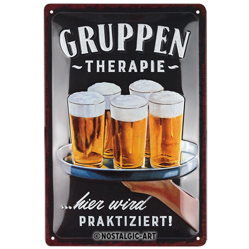 nostalgic-art-gruppentherapie-bier-targa-in-metallo-20x30-cm image 2