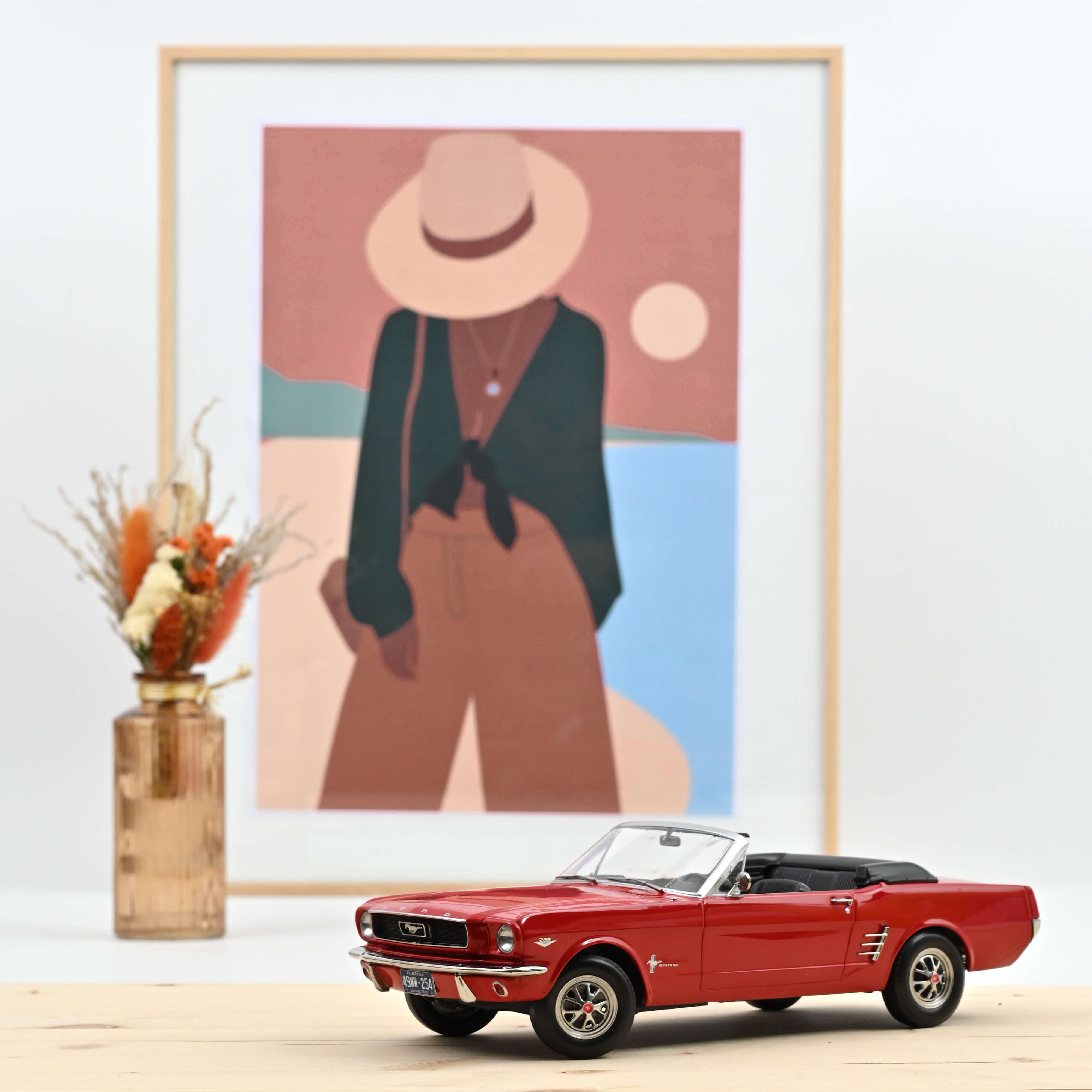 norev-ford-mustang-convertible-1966-signal-flare-red-1-18 image 1