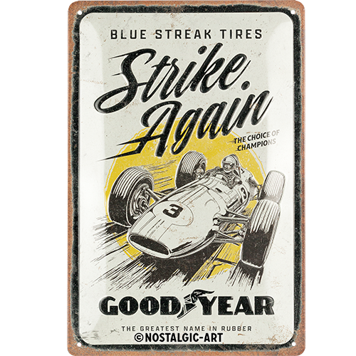 nostalgic-art-goodyear-blue-strikes-again-targa-metallica-20x30-cm image 2
