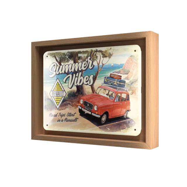 nostalgic-art-renault-summer-vibes-n-frame-s-edition-cornice-in-legno-con-targa- image 1