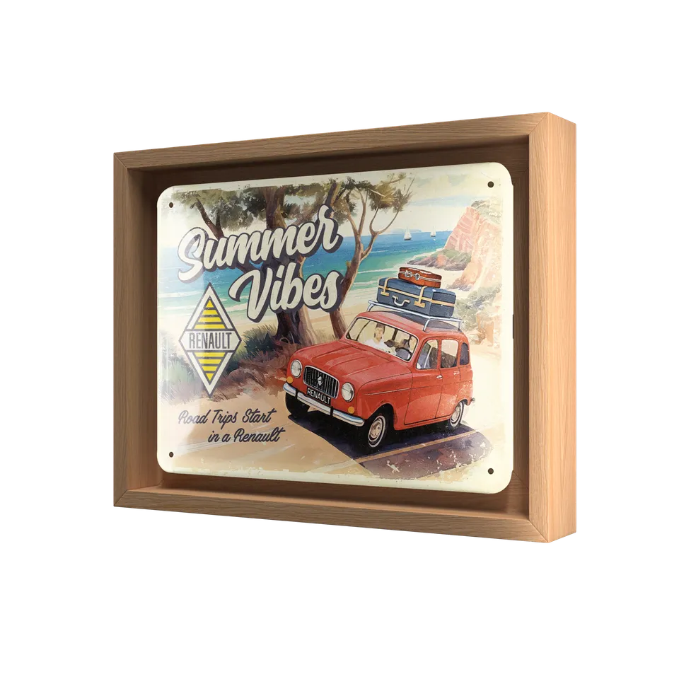 nostalgic-art-renault-summer-vibes-n-frame-s-edition-cornice-in-legno-con-targa- image 1