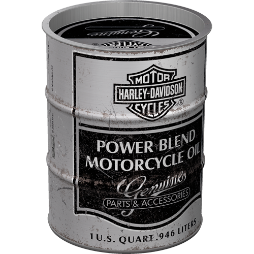 nostalgic-art-harley-davidson-power-blend-oil-salvadanaio-barilotto-600-ml image 1