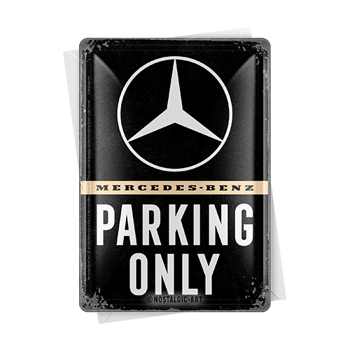 nostalgic-art-mercedes-benz-parking-only-biglietto-in-metallo-10x14-cm image 2