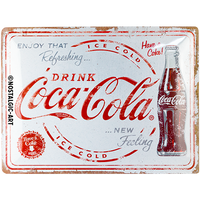 nostalgic-art-coca-cola-refreshing-new-feeling-targa-in-metallo-30x40-cm image 2