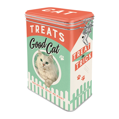 nostalgic-art-good-cat-treats-scatola-a-clip-in-metallo-7-5x11x17-5-cm image 1