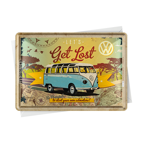 nostalgic-art-vw-bulli-let-s-get-lost-card-in-metallo-10x14-cm image 2