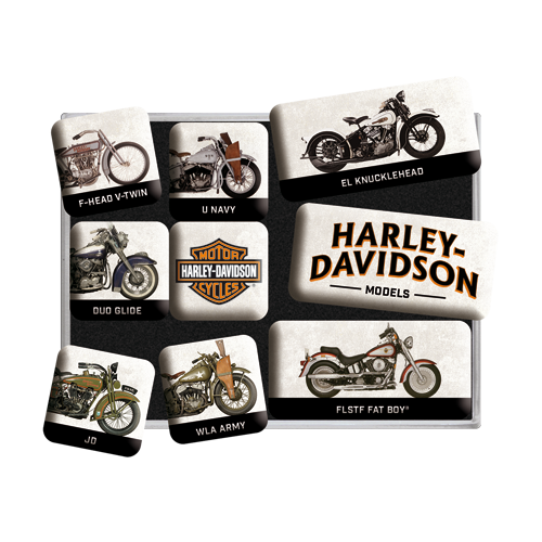 nostalgic-art-harley-davidson-model-chart-set-magneti-7x9-cm-con-box-regalo image 2