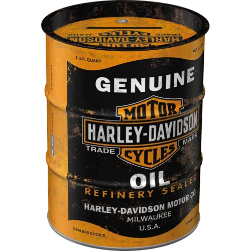nostalgic-art-harley-davidson-genuine-oil-salvadanaio-barile-600-ml-9-3x11-7-cm image 1