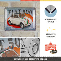 nostalgic-art-fiat-500-turin-italia-cartello-in-lamiera-smaltata-30x40-cm image 4