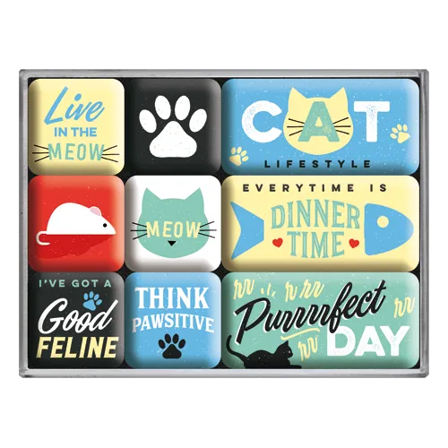 nostalgic-art-cat-lifestyle-set-magneti-decorativi-con-box-regalo image 1