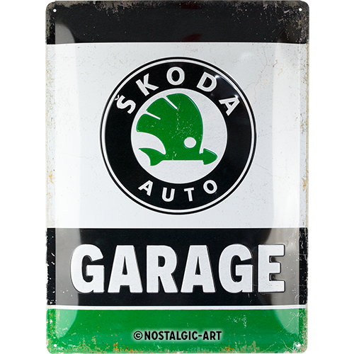 nostalgic-art-skoda-garage-green-targa-metallo-30x40-cm image 2