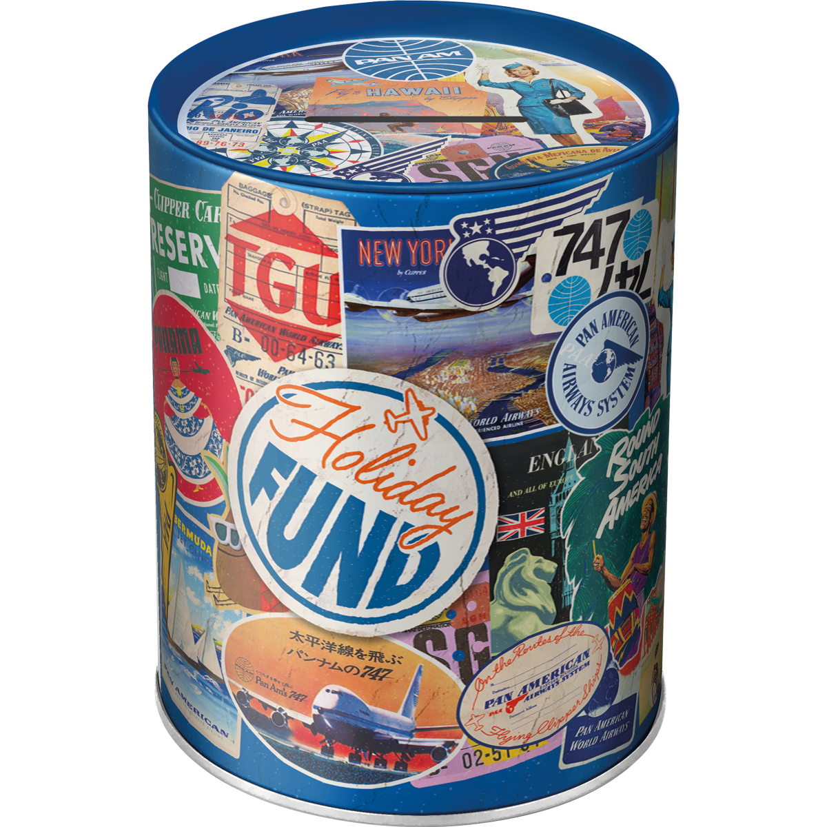 nostalgic-art-pan-am-holiday-fund-collage-salvadanaio-in-metallo-1-litro image 1