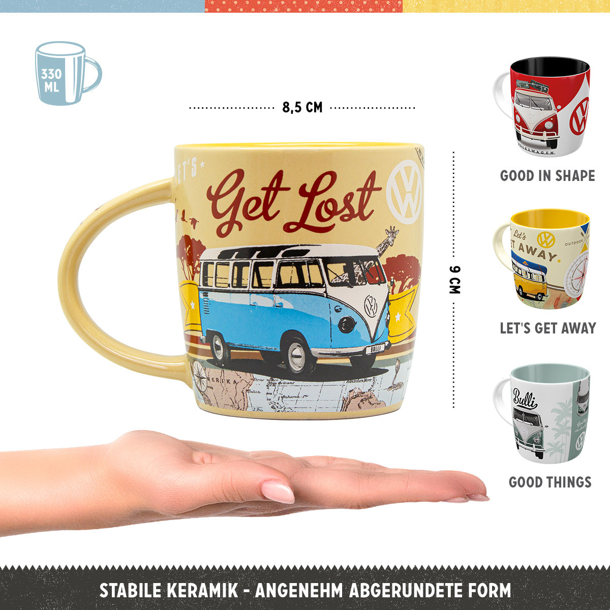 nostalgic-art-volkswagen-vw-bulli-roadtrip-set-4-tazze-ceramica-330-ml-con-giftb image 2