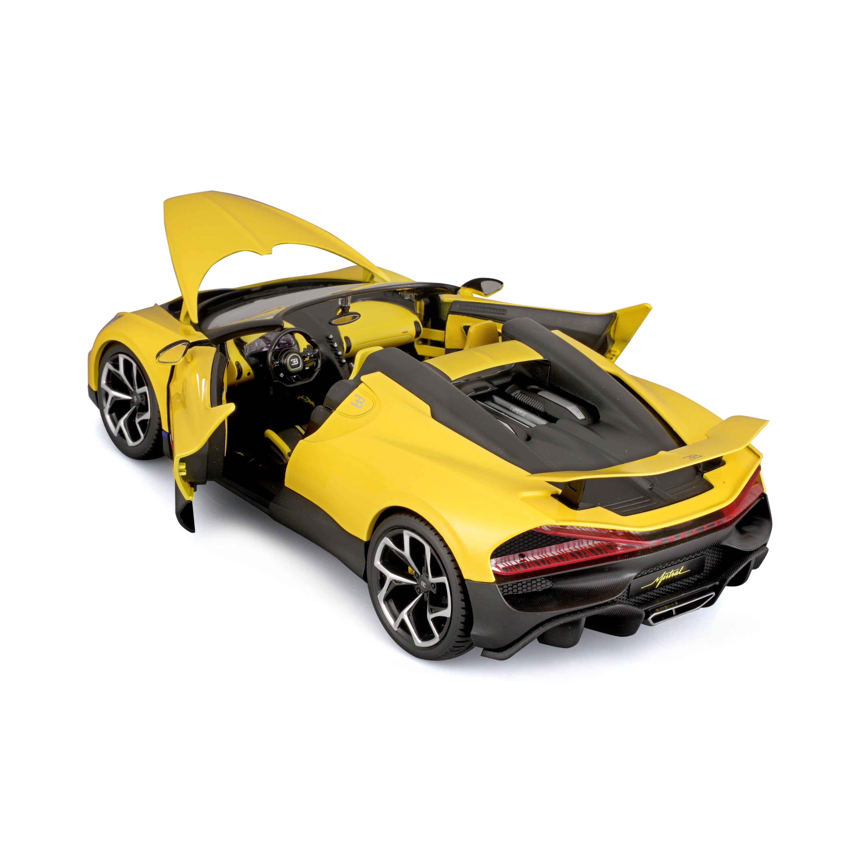 bburago-signature-series-bugatti-mistral-w16-auto-stradale-scala-1-18-gialla image 5