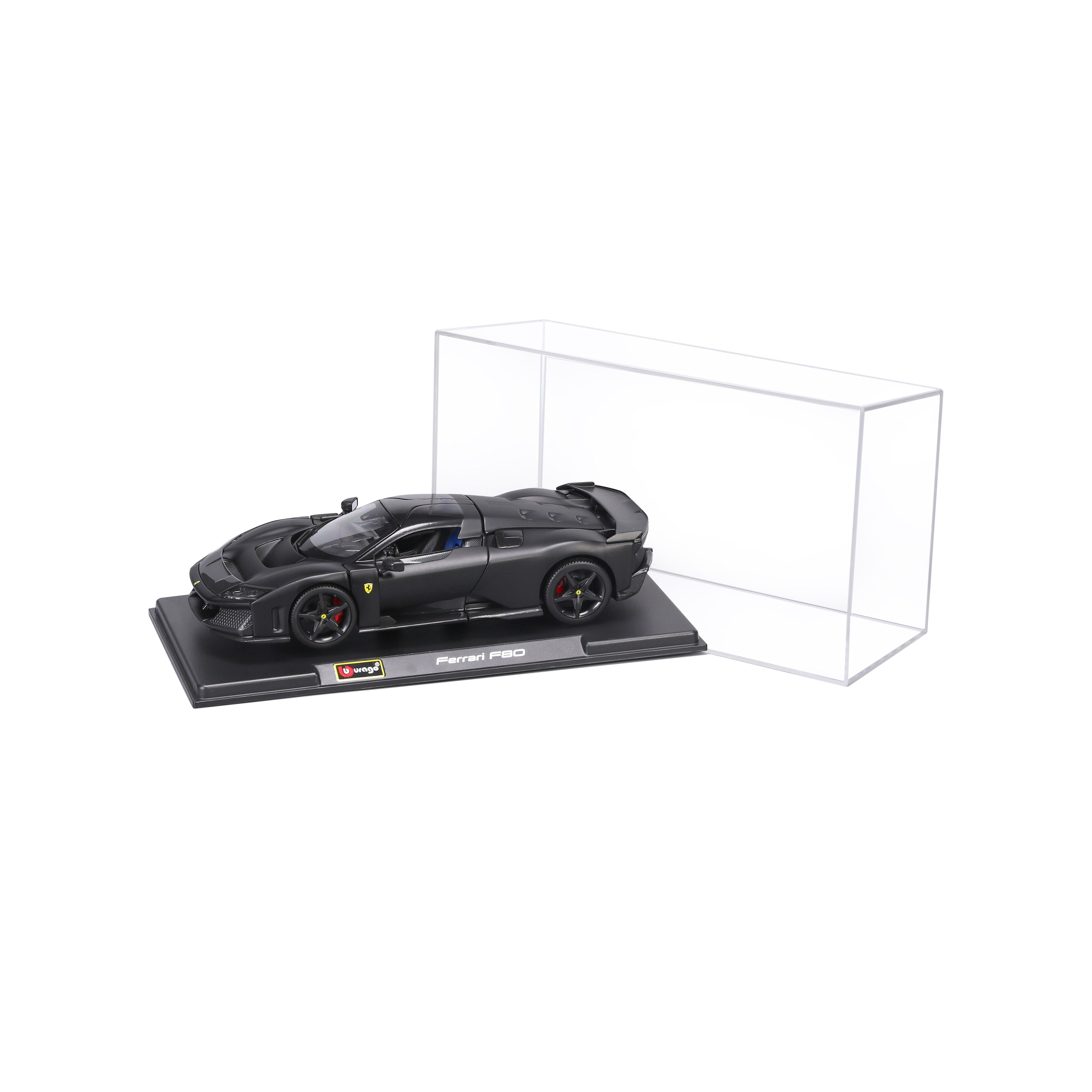 bburago-ferrari-f80-nero-opaco-1-24-con-teca-web-exclusive image 1
