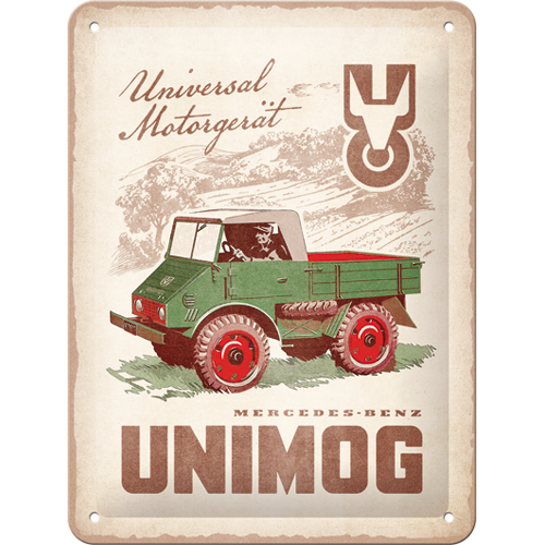 nostalgic-art-daimler-truck-unimog-1951-targa-in-metallo-15x20-cm image 1