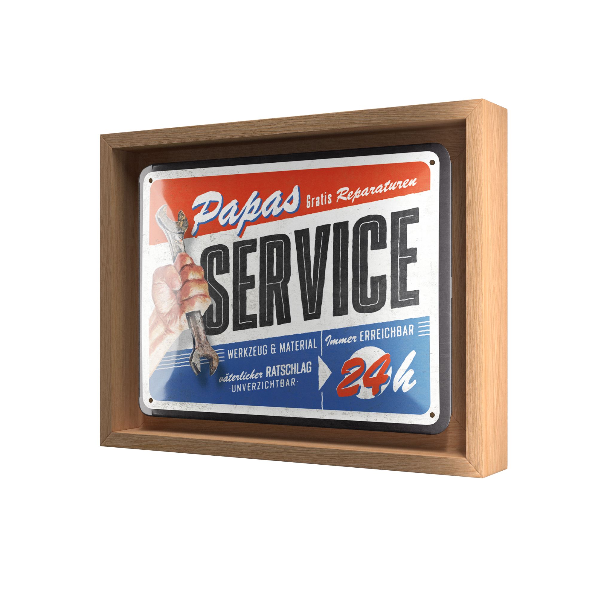 nostalgic-art-papas-service-targa-metallo-con-cornice-n-frame-s-18-5x24-cm image 1