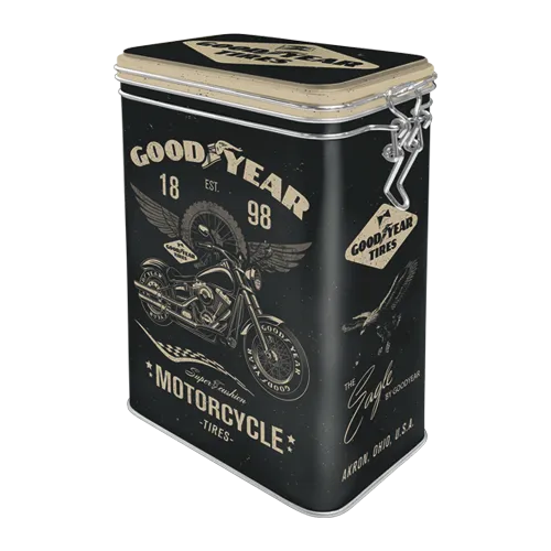 nostalgic-art-goodyear-motorcycle-scatola-in-latta-con-coperchio-clip-7-5x11x17- image 1