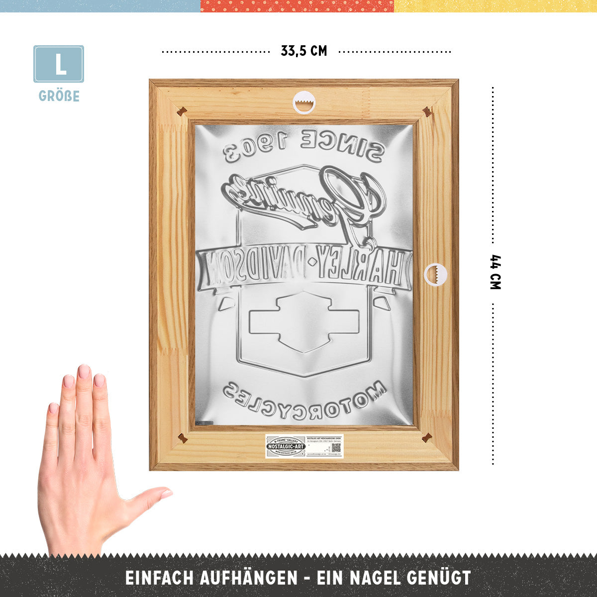 nostalgic-art-harley-davidson-genuine-motorcycles-ribbon-n-frame-l-edition-quadr image 2
