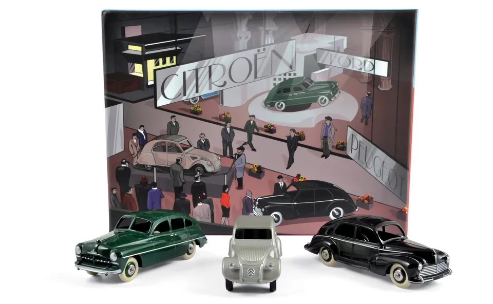 norev-coffret-salon-de-paris-1949-modellino-set-3-auto-2cv-vedette-203 image 1