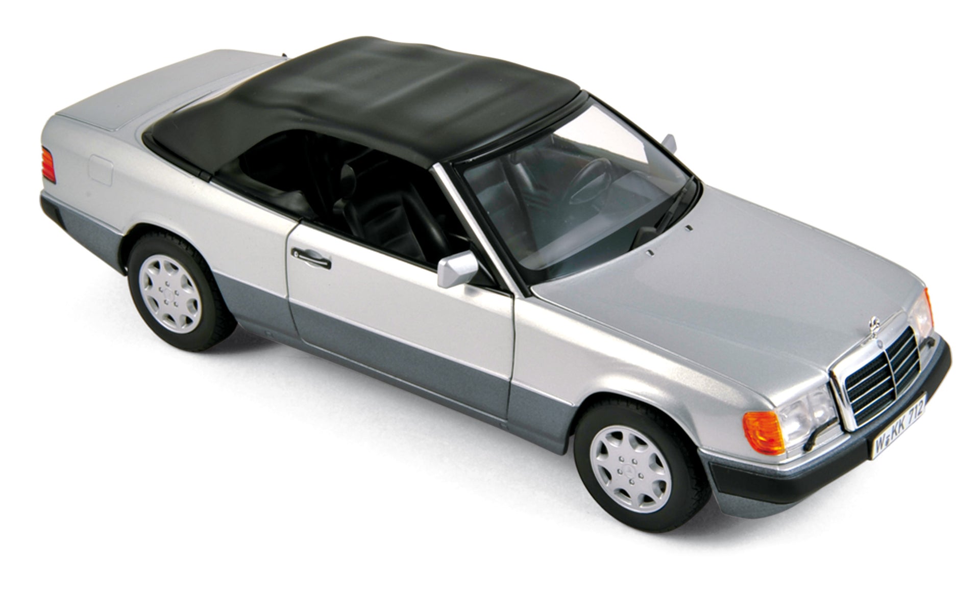 norev-mercedes-benz-300-ce-24-cabriolet-1990-argento-metallizzato-modellino-auto image 1
