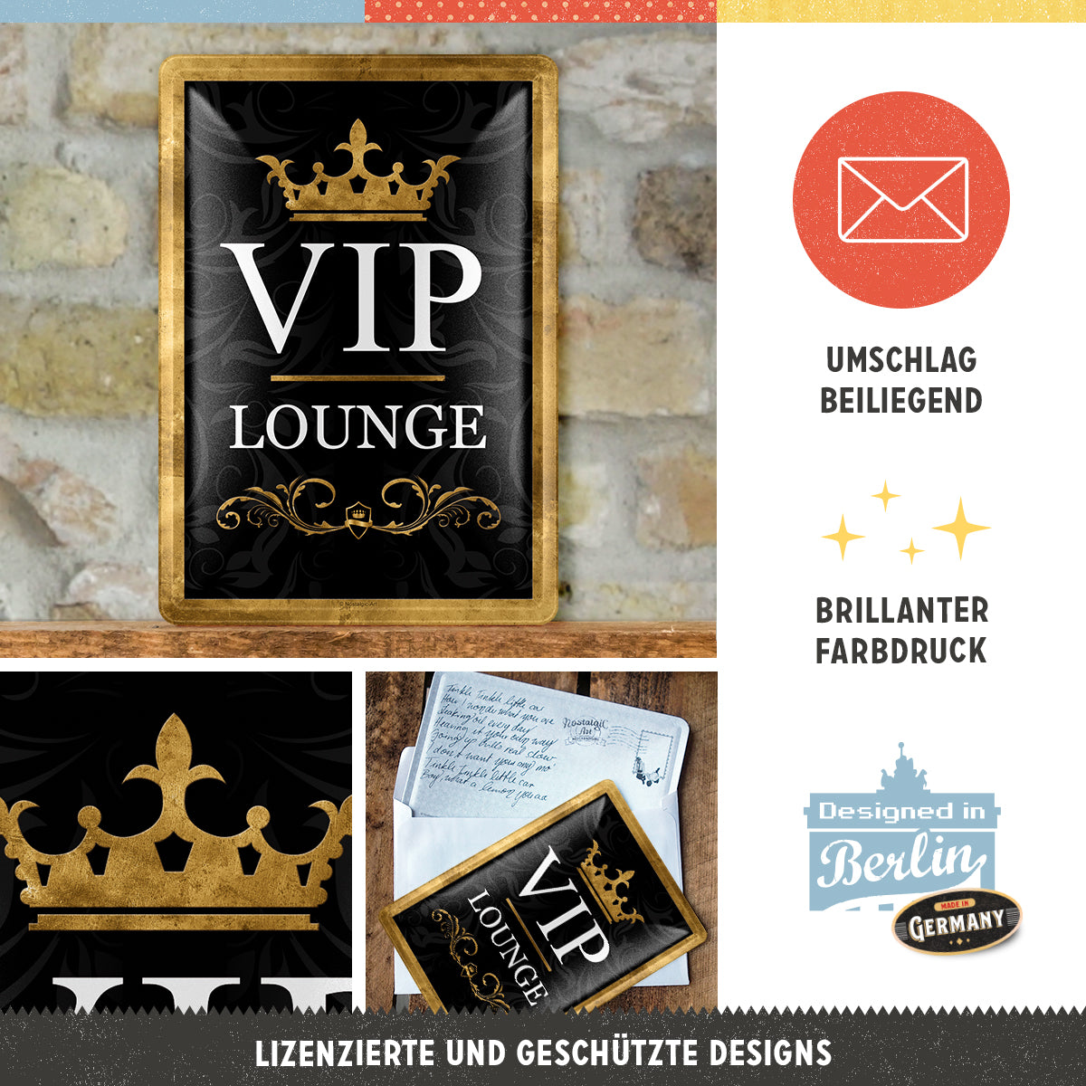 nostalgic-art-vip-lounge-metal-card-biglietto-metallo-10x14-cm image 3