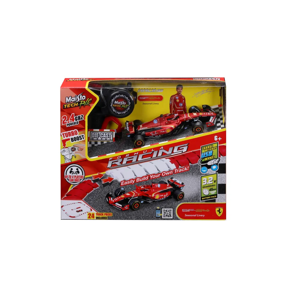 bburago-formula-racing-ferrari-sf-24-rc-1-41-con-pista-charles-leclerc-16 image 1