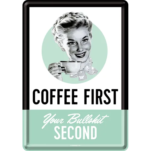 nostalgic-art-coffee-first-metallkarte-biglietto-in-metallo-10x14-cm image 1